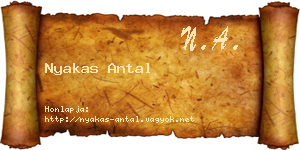 Nyakas Antal névjegykártya